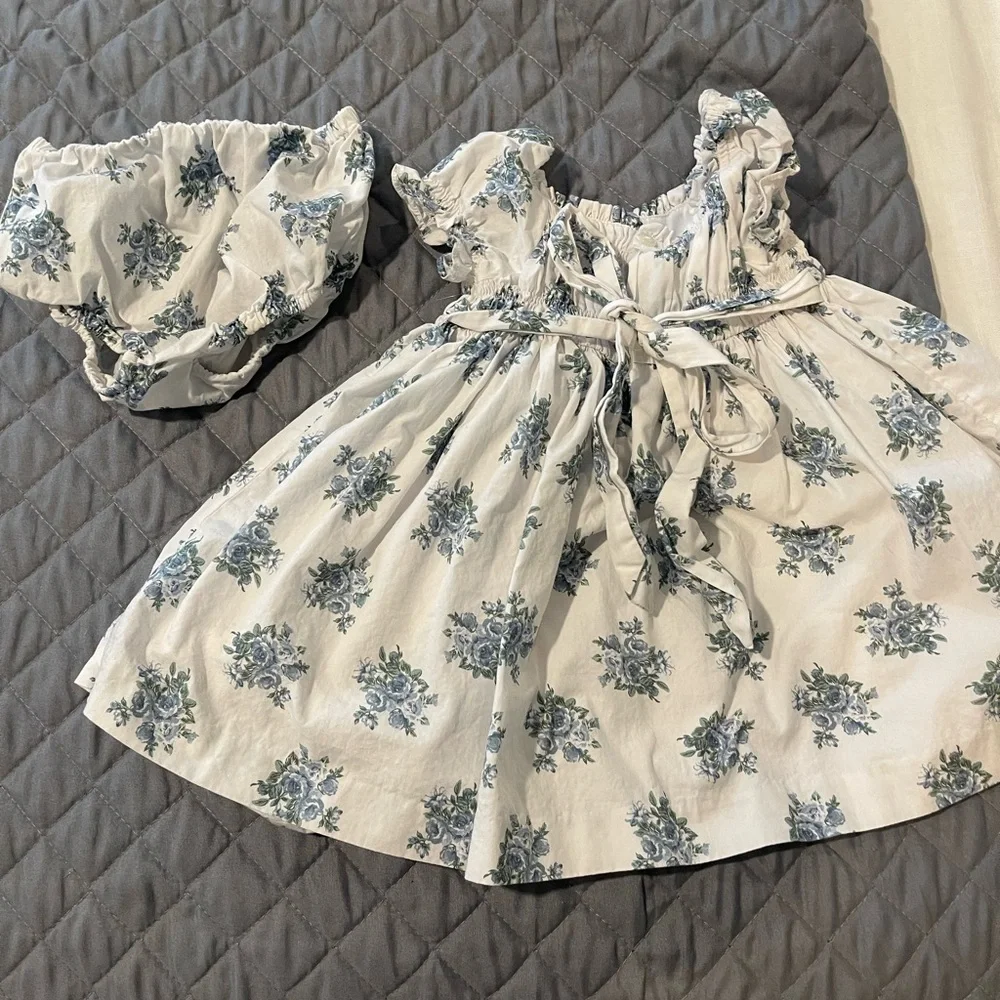 Edgehill Collection Blue Floral Kids Dress